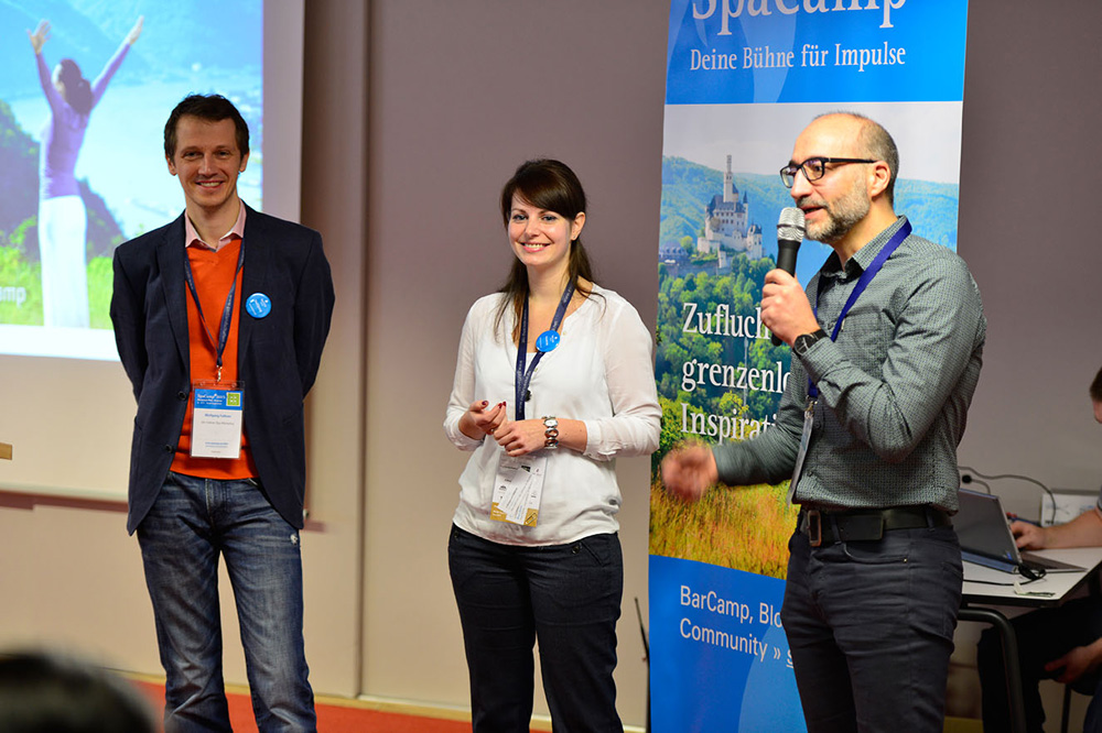 SpaCamp 2015. Wolfgang Falkner, Jeanette Dornbusch und Olaf Gstettner. Foto: SpaCamp/Dirk Holst