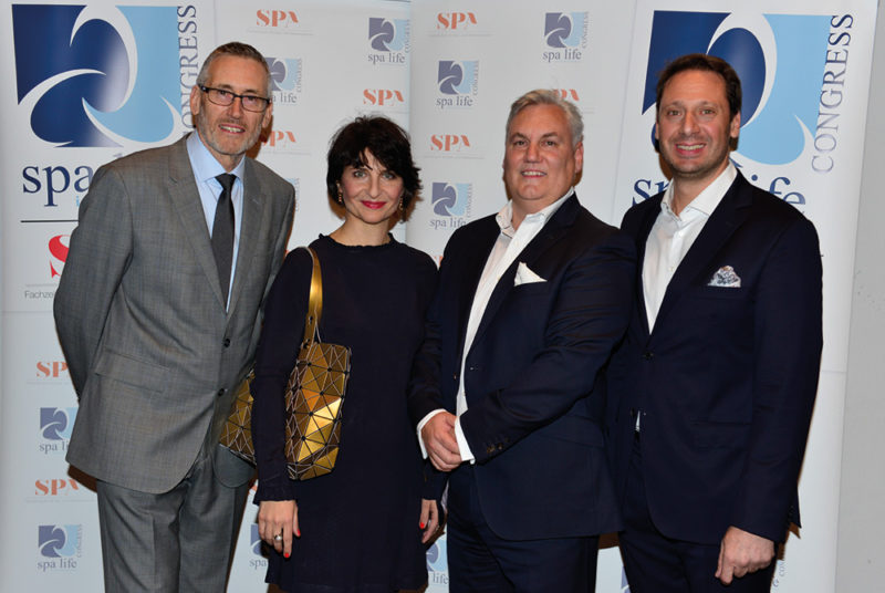Die Veranstalter (v.l.n.r.): Mike Fitch (Spa Life UK), Franka Hänig (redspa media), Andrew Hammond (Spa Life UK) und Sascha Bostan (redspa media). Foto: Spa Life 2017 © Dirk Holst, www.dhstudio.de