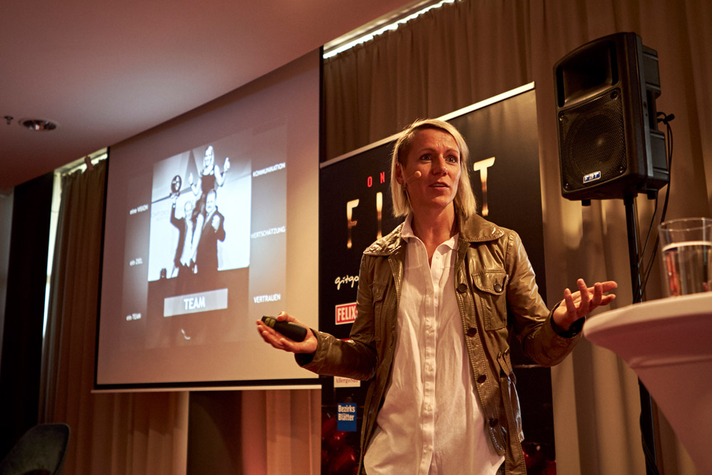 SpaCamp 2017, Keynote-Vortrag von Kickbox-Weltmeisterin Nicole Trimmel. Foto: SpaCamp / Jasmin Walter Photography