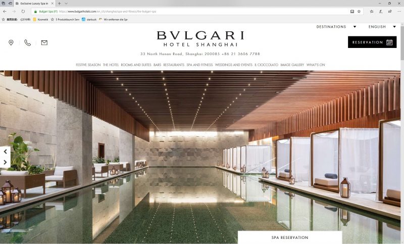 Luxus-Spa im Bulgari Hotel Shanghai. Foto: Mei Gräfe
