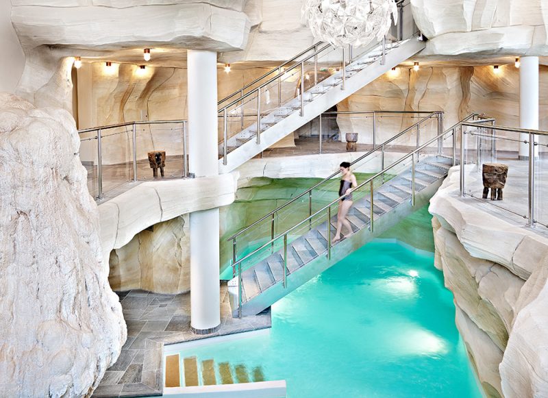 Geschichten in die räumliche Gestaltung umsetzen – Sparkling Spa Porto Platanias auf Kreta. Foto: Porto Platanias