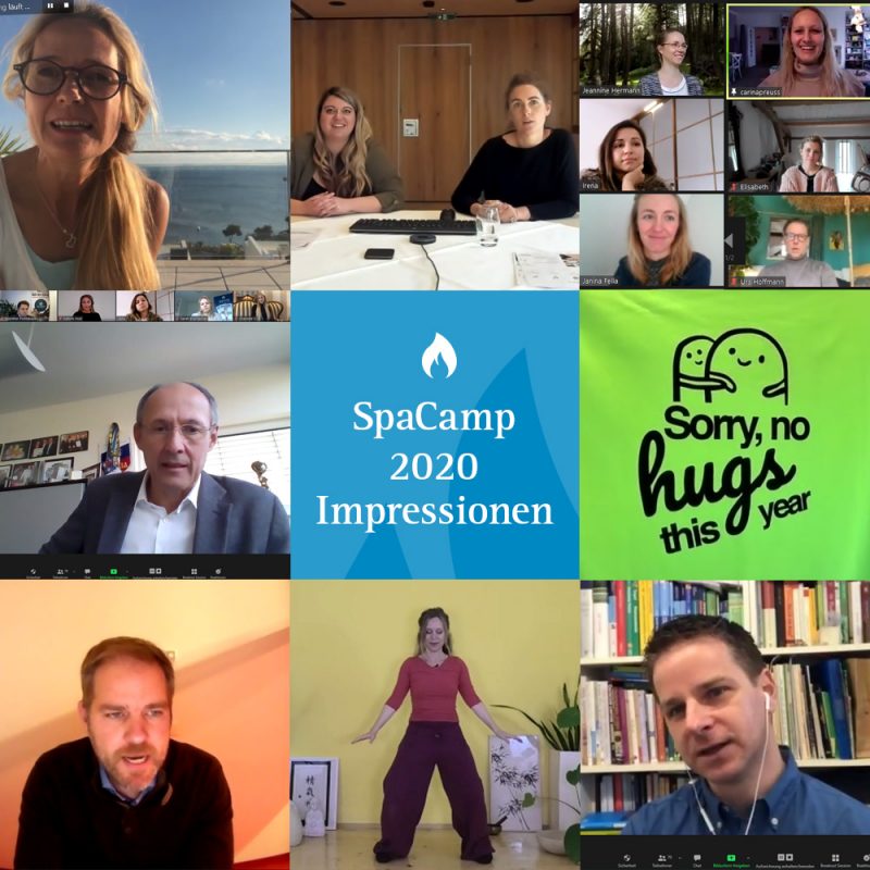 Impressionen vom SpaCamp Online 2020: Spannende Sessions, inspirierende Impulse und entspannende Experience-Sessions. Foto: SC, Adobe Stock/ushan