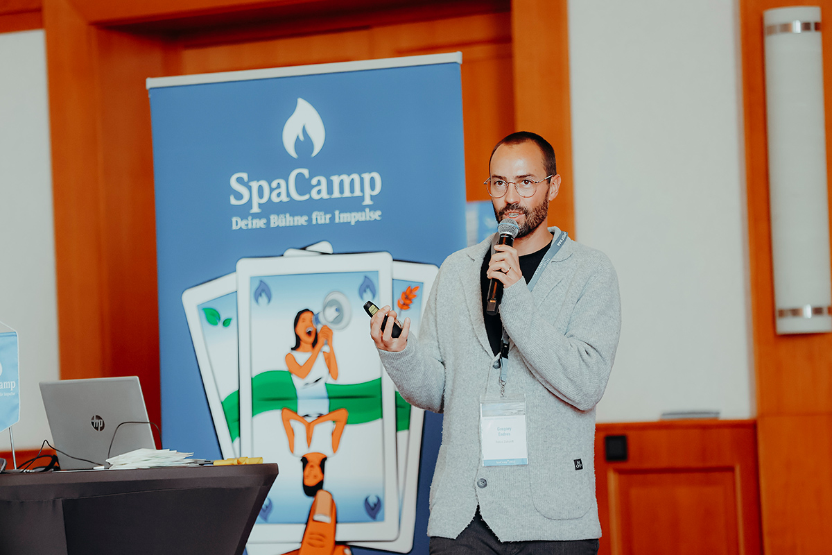 Gregory Endres beim SpaCamp 2022. Foto: Jasmin Walter