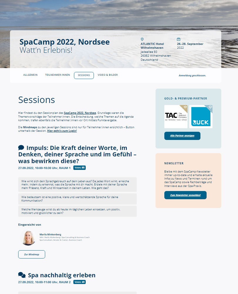 Verbesserte Sessionsansicht. Foto: SpaCamp