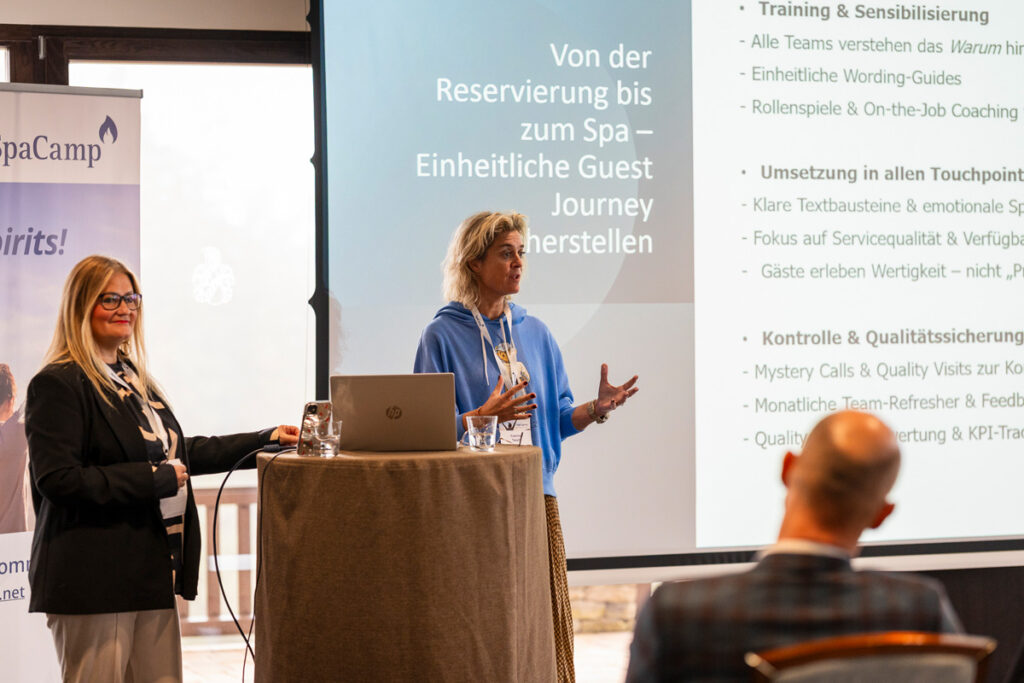 Einsatz von Dynamic Pricing im Spa mit Karin Stefanie Niederer und Yvonne Tesch. Foto: SpaCamp/Lukas Geu