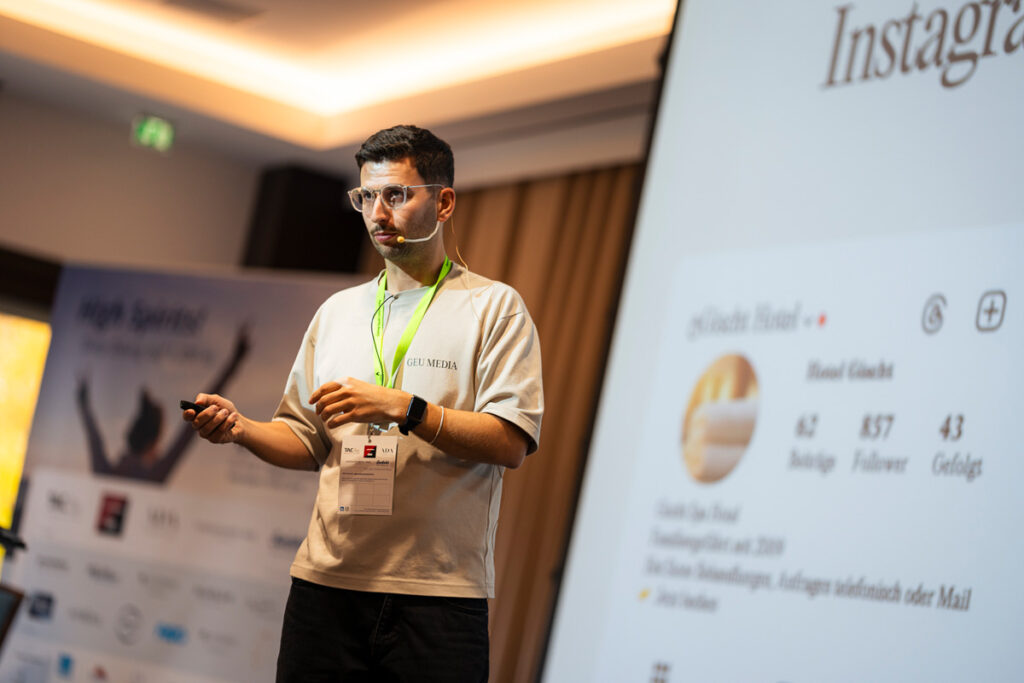 Impuls „Social Media richtig nutzen“ mit Lukas Geu. Foto: SpaCamp/Lukas Geu