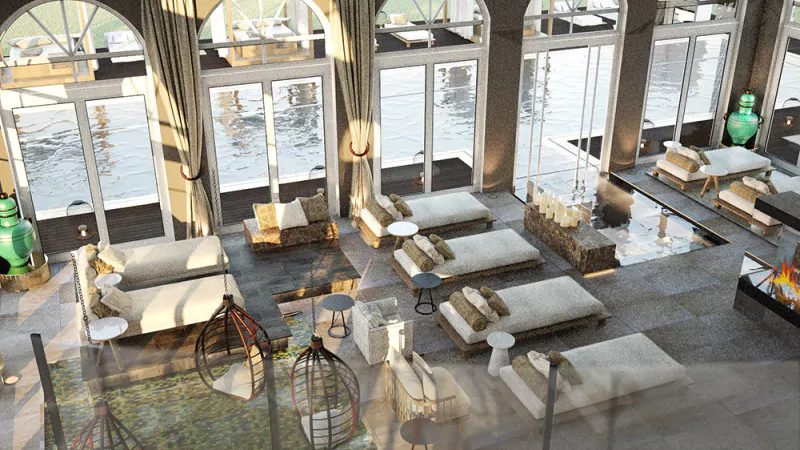 Das SCHLOSS Spa wird gerade umgebaut und bekommt einen Lounge-Charakter. Foto: SCHLOSS Fleesensee