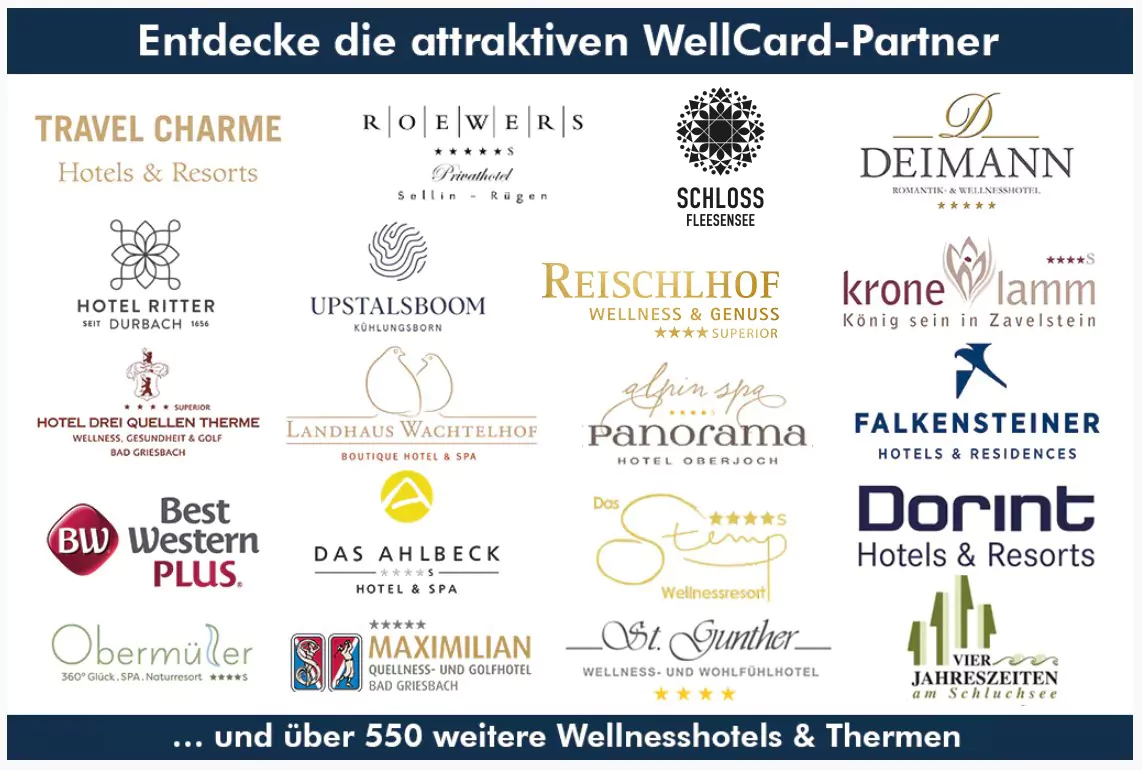 Mehr als 550 Wellnesshotels, Thermen und Resorts zählen zu unseren Partnern. Foto: WellCard
