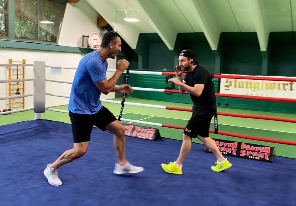 Björn Schulz mit Wladimir Klitschko im Trainingscamp im Stanglwirt. Foto: Björn Schulz