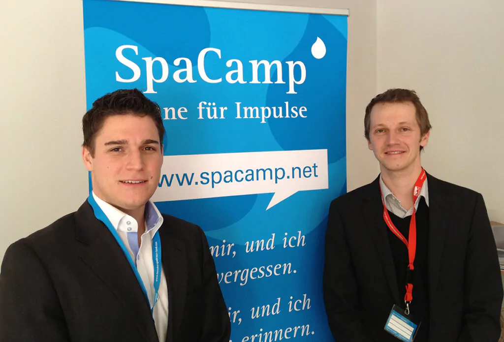 Das erste SpaCamp von Simon Kellerhoff mit Veranstalter Wolfgang Falkner. Foto: Simon Kellerhoff