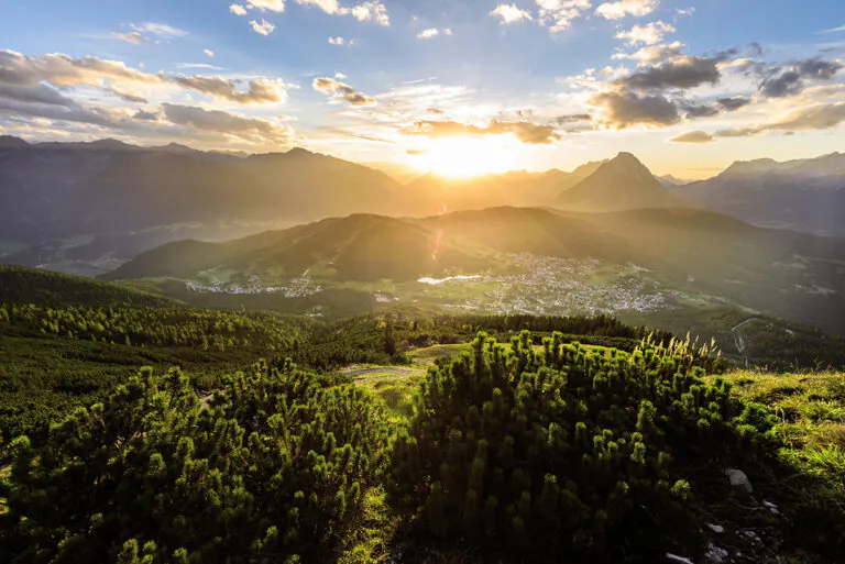 Sonnenuntergang auf der Seefelder Spitze. Foto: Region Seefeld/Wolfgang Ehn