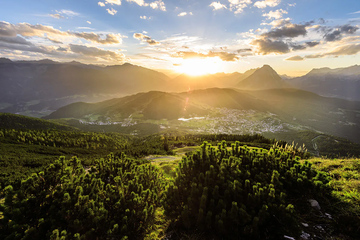 Sonnenuntergang auf der Seefelder Spitze. Foto: Region Seefeld/Wolfgang Ehn