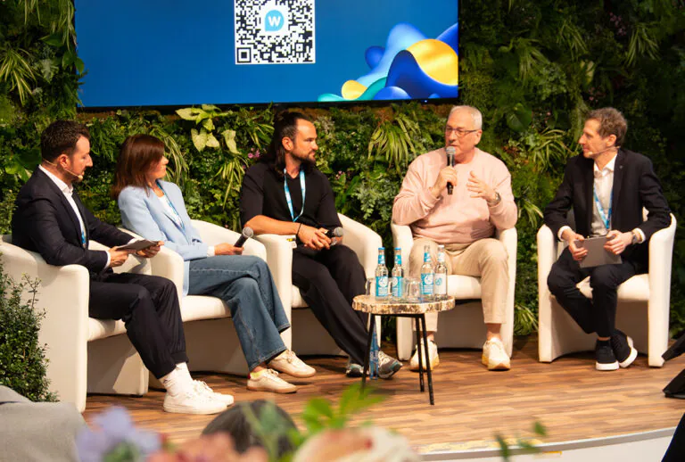 Podiumsdiskussion „Active Spa“ mit Keven Prünster, Jacqueline Schaffrath, Peter Praunsmändtl, Dr. Ronald Burger, Wolfgang Falkner; Foto: ThysTravel